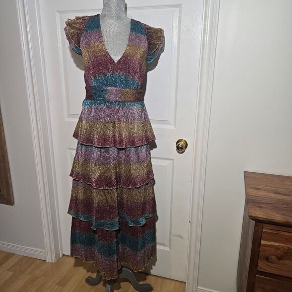 SAYLOR Marika Metaliic Tiered Maxi Dress - Picture 4 of 8